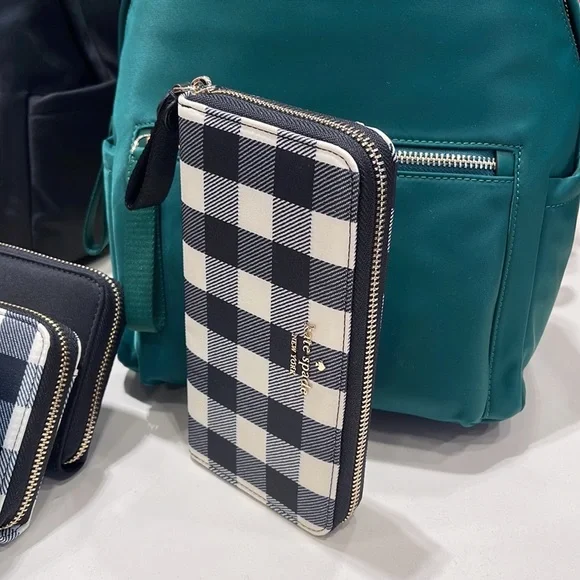 Kate Spade Chelsea Textured Gingham Print Nylon Large Continental Wallet
NWT - Picture 4 of 16